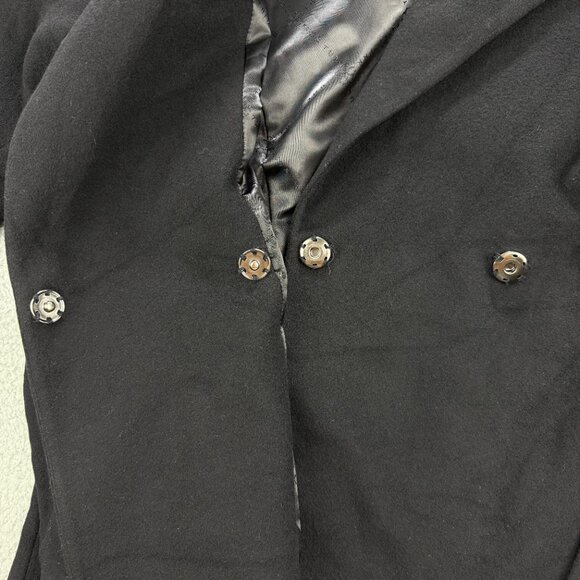 Trina Turk Coat Womens 6 Black Wool Cashmere Wrap Belted Jacket Shawl Collar - Picture 7 of 12